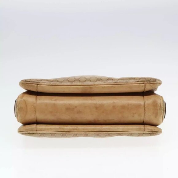 CELINE Macadam Canvas Shoulder Bag Beige Authentic - Picture 6 of 16